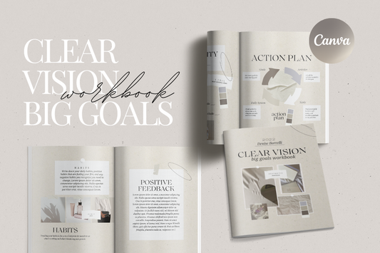 Goal Setting Workbook | Vision Board | Canva Templates
