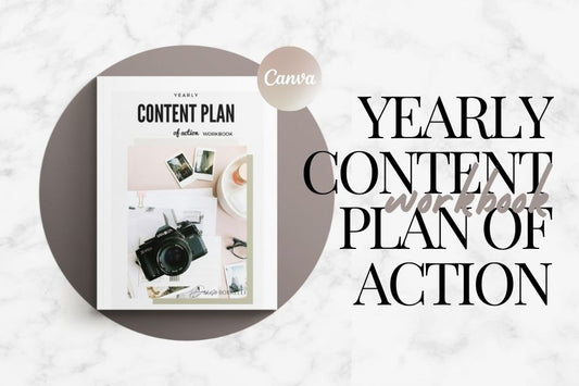 Yearly Content Plan Of Action | Canva Workbook & Templates