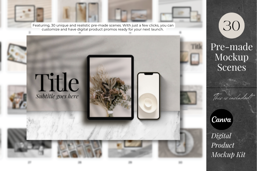 Digital Mockup Scene Creator | Canva Templates